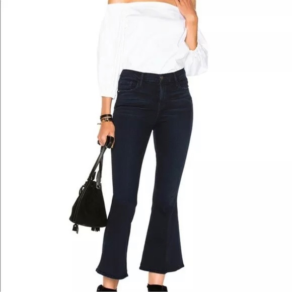 Frame Denim Denim - FRAME Denim Le Bell Flare Jeans Dark Blue Wash 27